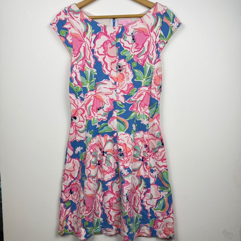 Lilly Pulitzer Medium Briella Dress In Lucky Charms Floral Preppy Resort Wear